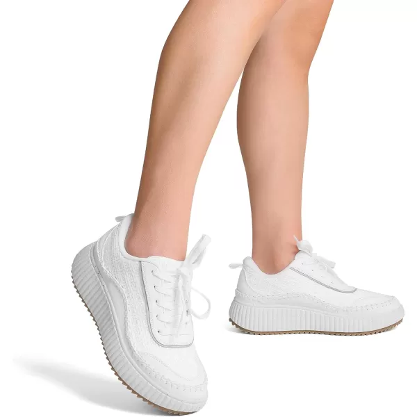 imageDREAM PAIRS Women Chunky Sneakers Comfortable Casual Platform Fashion SneakerWhite