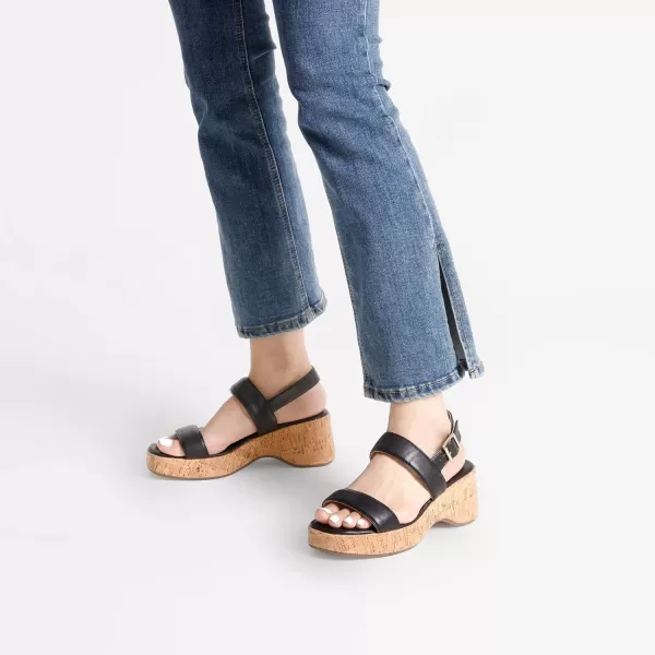 imageDREAM PAIRS Women Comfy Wedge Sandals Open Toe Dressy Casual Buckle Ankle Strap Raffia Platform Sandals for Summer TravelBlackpu