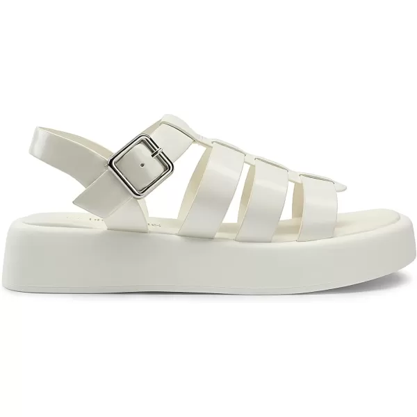 imageDREAM PAIRS Women Fisherman Platform Sandals Strappy Low Y2K Gladiator Sandals Soft Cushion Buckle Comfort Flatform SandalsWhite