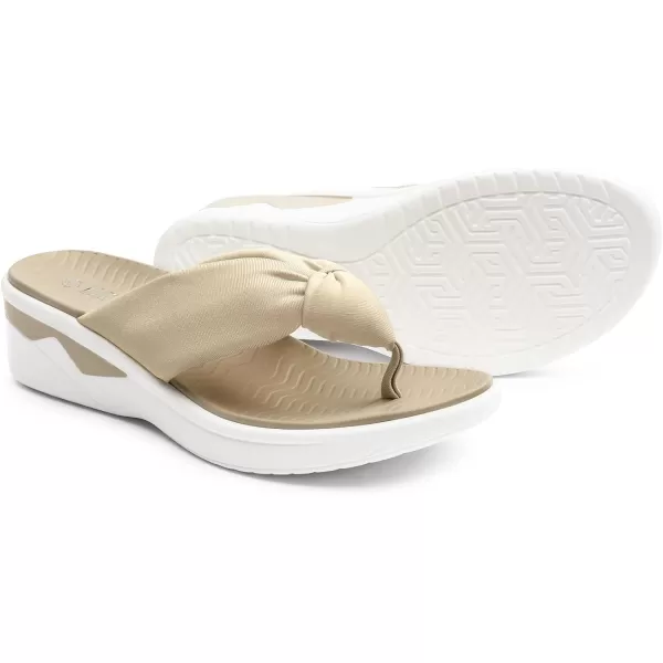 imageDREAM PAIRS Women Platform Flip Flops for Women Soft Thong Sandals Summer Casual Lightweight Comfortable Flat Slippers Walking Shopping Gathering Vacation ShoesBeige