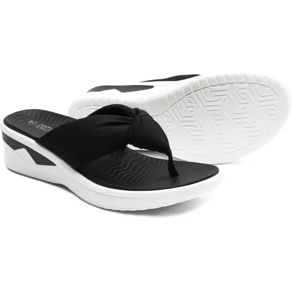 imageDREAM PAIRS Women Platform Flip Flops for Women Soft Thong Sandals Summer Casual Lightweight Comfortable Flat Slippers Walking Shopping Gathering Vacation ShoesBlack