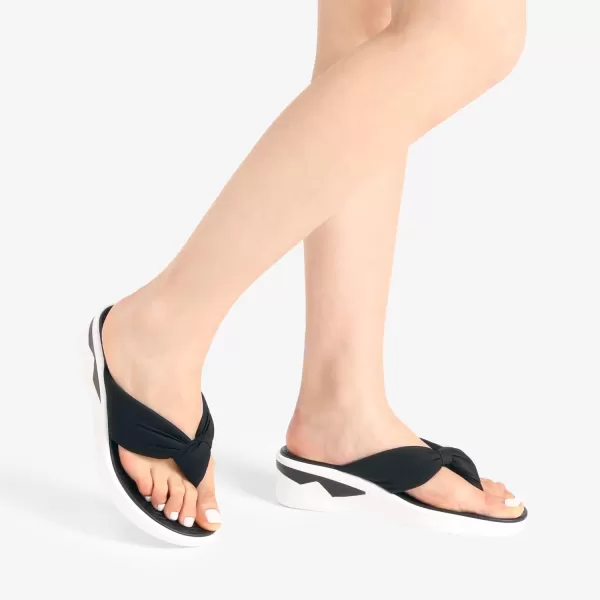 imageDREAM PAIRS Women Platform Flip Flops for Women Soft Thong Sandals Summer Casual Lightweight Comfortable Flat Slippers Walking Shopping Gathering Vacation ShoesBlack
