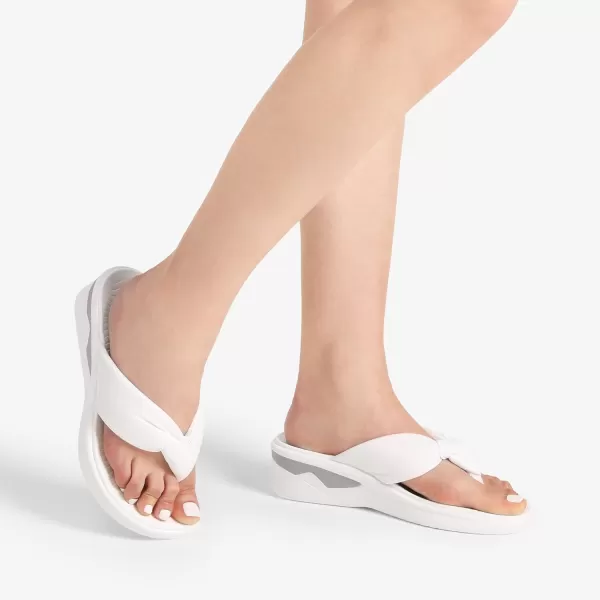 imageDREAM PAIRS Women Platform Flip Flops for Women Soft Thong Sandals Summer Casual Lightweight Comfortable Flat Slippers Walking Shopping Gathering Vacation ShoesWhite