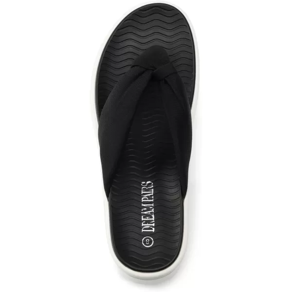 imageDREAM PAIRS Women Platform Flip Flops for Women Soft Thong Sandals Summer Casual Lightweight Comfortable Flat Slippers Walking Shopping Gathering Vacation ShoesBlack
