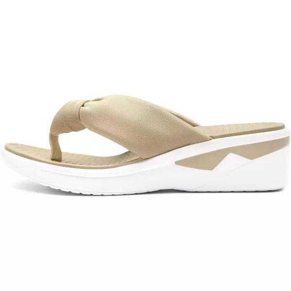 imageDREAM PAIRS Women Platform Flip Flops for Women Soft Thong Sandals Summer Casual Lightweight Comfortable Flat Slippers Walking Shopping Gathering Vacation ShoesBeige