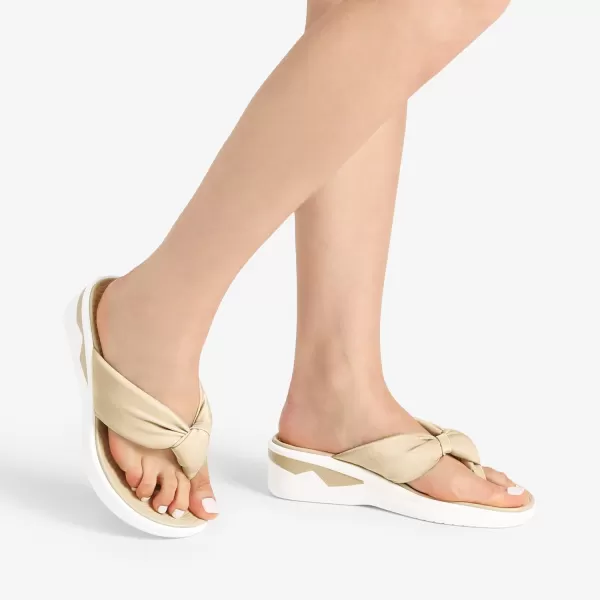 imageDREAM PAIRS Women Platform Flip Flops for Women Soft Thong Sandals Summer Casual Lightweight Comfortable Flat Slippers Walking Shopping Gathering Vacation ShoesBeige