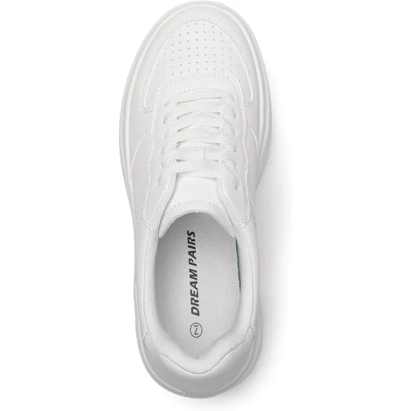 imageDREAM PAIRS Women Platform Sneakers Low Top Lace Up Walking Shoes for WomenWhite