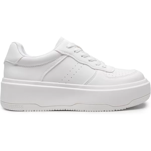 imageDREAM PAIRS Women Platform Sneakers Low Top Lace Up Walking Shoes for WomenWhite