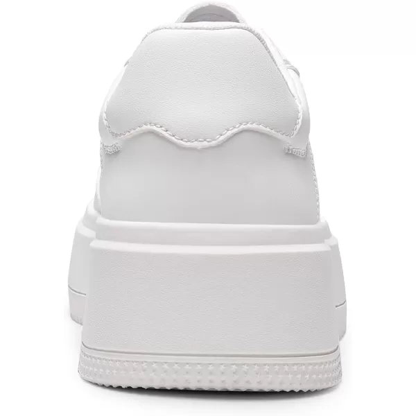 imageDREAM PAIRS Women Platform Sneakers Low Top Lace Up Walking Shoes for WomenWhiterhinestone