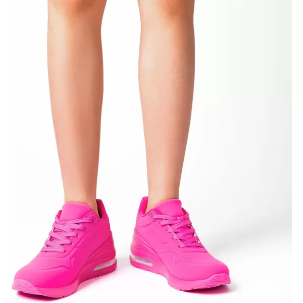 imageDREAM PAIRS Women Platform Wedge Walking Chunky Shoes High Heel Air Cushion Casual Fashion SneakerHot Pink