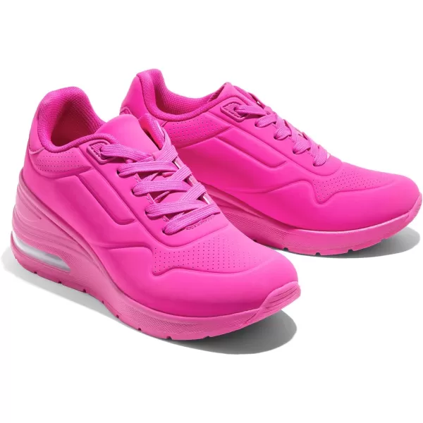 imageDREAM PAIRS Women Platform Wedge Walking Chunky Shoes High Heel Air Cushion Casual Fashion SneakerHot Pink