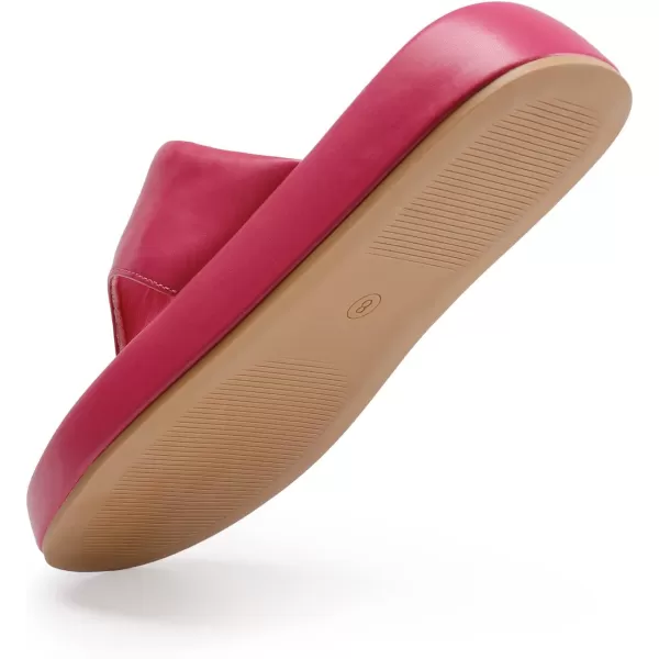 imageDREAM PAIRS Women Slip on Wedges Sandals Comfort Cute Walking Platform Open Toe Soft FlatformHot Pink
