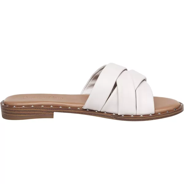 imageDREAM PAIRS Women s Cute Slip On Studded Flat Slides SandalsCreamyWhitePu