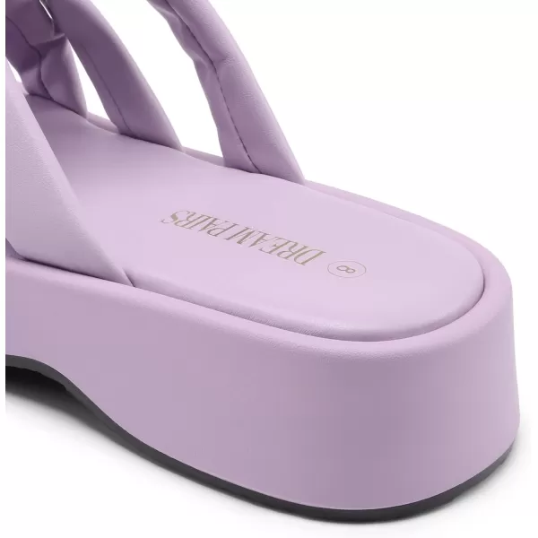 imageDREAM PAIRS Women s Summer Comfortable Cushion Slipon Dressy Slides Cute Platform Puffy Sandals with Criss Cross StrappyPurple