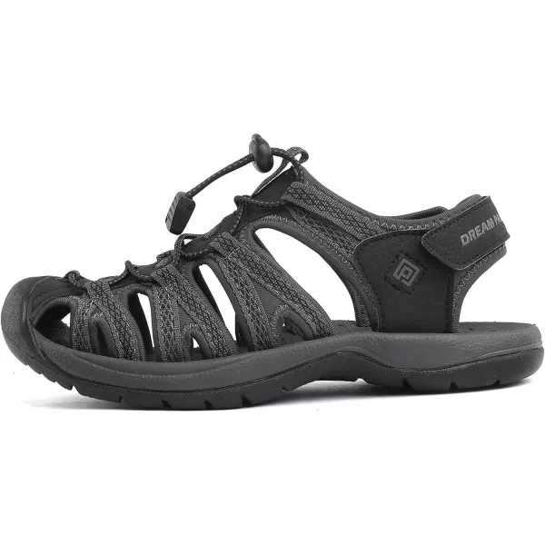 imageDREAM PAIRS Womens 160912W Adventurous Summer Outdoor SandalsNewblack Dark Grey