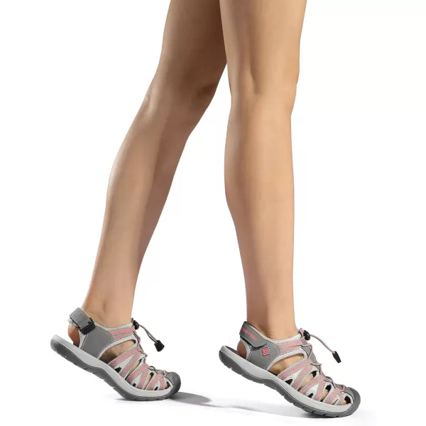 imageDREAM PAIRS Womens 160912W Adventurous Summer Outdoor SandalsNewgrey Coral