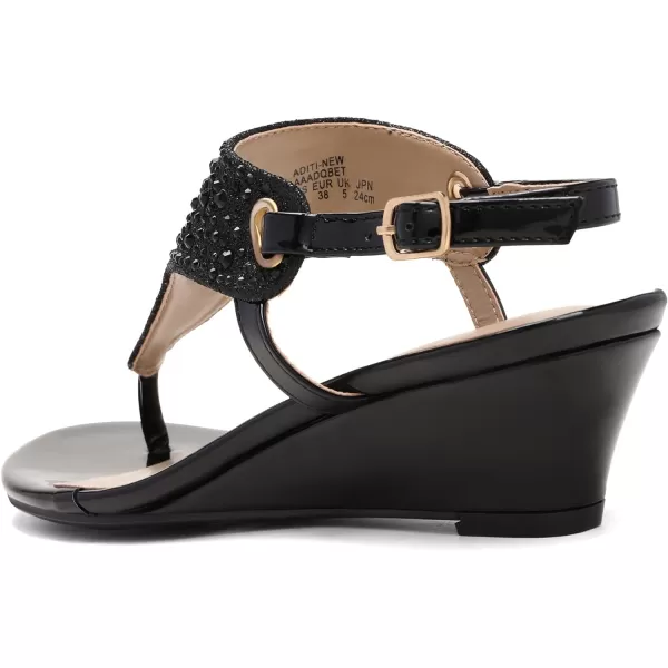 imageDREAM PAIRS Womens Aditi Low Wedge Dress SandalsBlack
