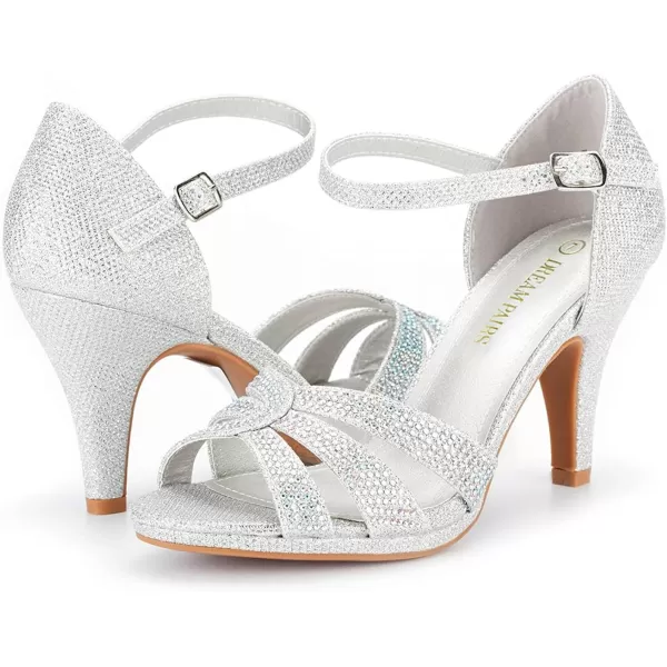 imageDREAM PAIRS Womens Amore Fashion Stilettos Open Toe Pump Heel SandalsSilver