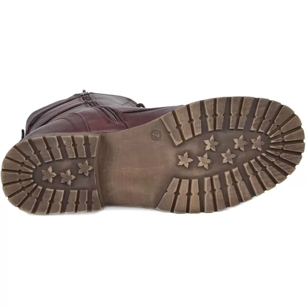 imageDREAM PAIRS Womens Ankle Bootie Winter Lace up Mid Calf Military Combat BootsTerranburgundy