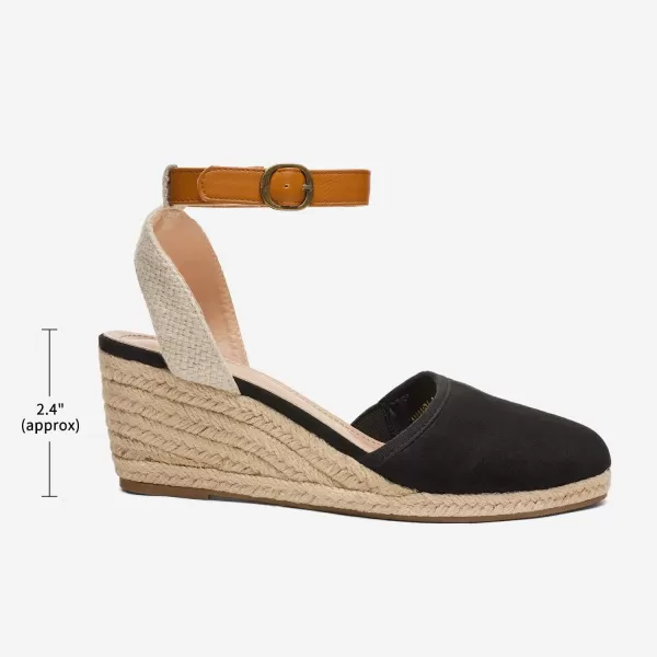 imageDREAM PAIRS Womens Ankle Strap Closed Toe Espadrille Wedge Heels SandalsBlack