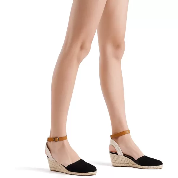 imageDREAM PAIRS Womens Ankle Strap Closed Toe Espadrille Wedge Heels SandalsBlack