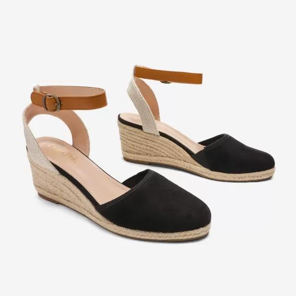 imageDREAM PAIRS Womens Ankle Strap Closed Toe Espadrille Wedge Heels SandalsBlack