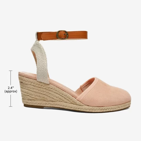 imageDREAM PAIRS Womens Ankle Strap Closed Toe Espadrille Wedge Heels SandalsNude