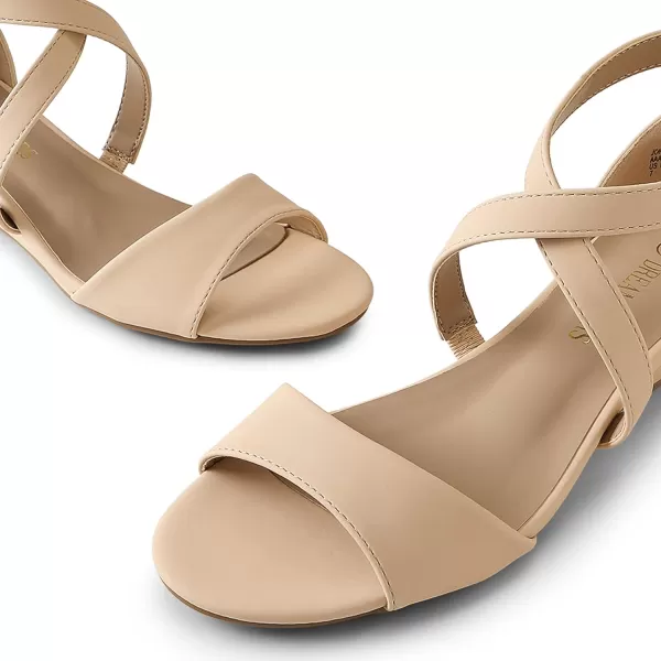imageDREAM PAIRS Womens Ankle Strap Low Wedge SandalsNudenubuck