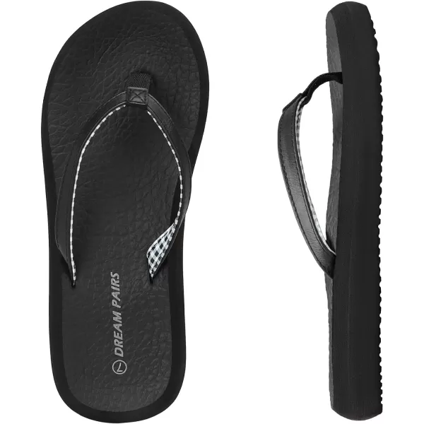 imageDREAM PAIRS Womens Arch Support Flip Flops Comfortable Soft Cushion Summer Beach Thong SandalsBlack