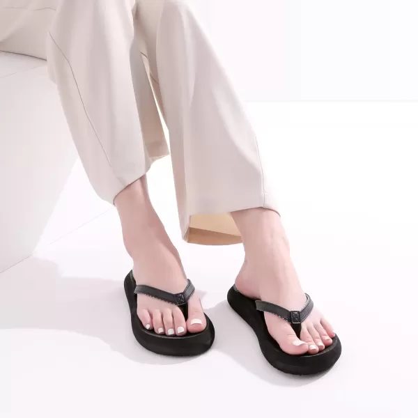 imageDREAM PAIRS Womens Arch Support Flip Flops Comfortable Soft Cushion Summer Beach Thong SandalsBlack