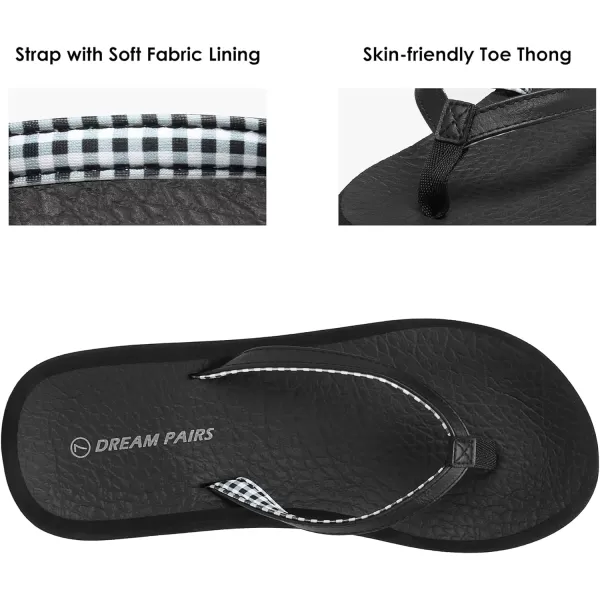 imageDREAM PAIRS Womens Arch Support Flip Flops Comfortable Soft Cushion Summer Beach Thong SandalsBlack