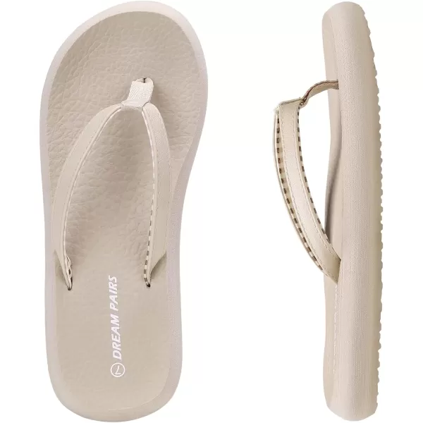 imageDREAM PAIRS Womens Arch Support Flip Flops Comfortable Soft Cushion Summer Beach Thong SandalsCamel