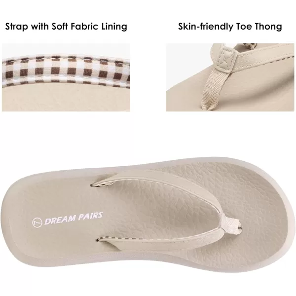 imageDREAM PAIRS Womens Arch Support Flip Flops Comfortable Soft Cushion Summer Beach Thong SandalsCamel