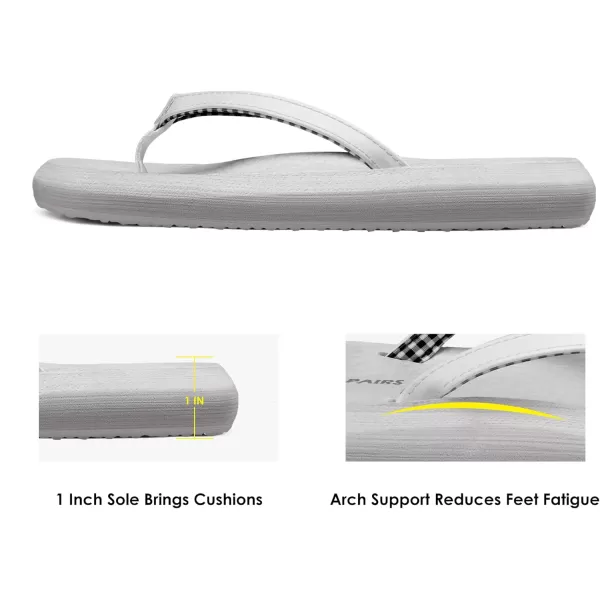 imageDREAM PAIRS Womens Arch Support Flip Flops Comfortable Soft Cushion Summer Beach Thong SandalsGrey