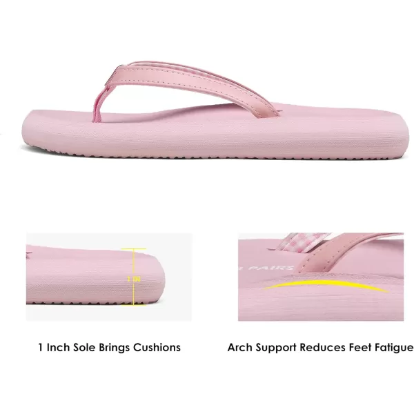 imageDREAM PAIRS Womens Arch Support Flip Flops Comfortable Soft Cushion Summer Beach Thong SandalsPink