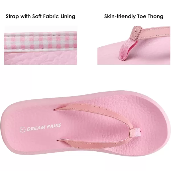 imageDREAM PAIRS Womens Arch Support Flip Flops Comfortable Soft Cushion Summer Beach Thong SandalsPink