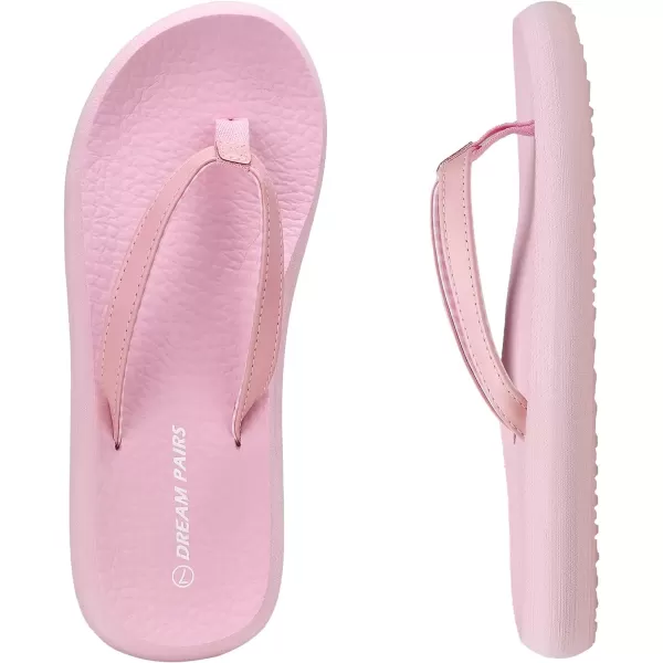 imageDREAM PAIRS Womens Arch Support Flip Flops Comfortable Soft Cushion Summer Beach Thong SandalsPink