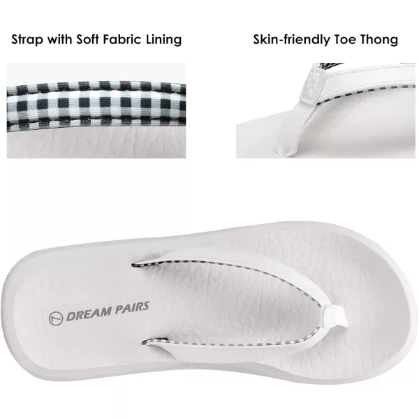 imageDREAM PAIRS Womens Arch Support Flip Flops Comfortable Soft Cushion Summer Beach Thong SandalsWhite