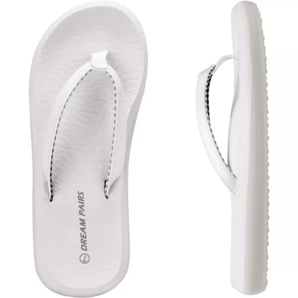 imageDREAM PAIRS Womens Arch Support Flip Flops Comfortable Soft Cushion Summer Beach Thong SandalsWhite