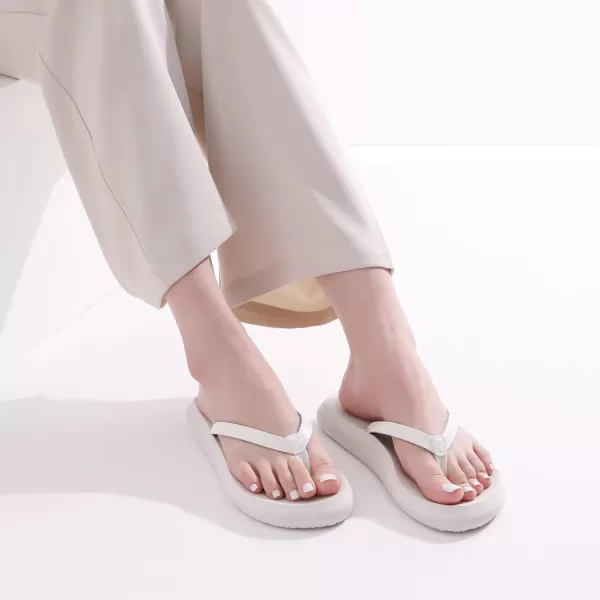 imageDREAM PAIRS Womens Arch Support Flip Flops Comfortable Soft Cushion Summer Beach Thong SandalsWhite