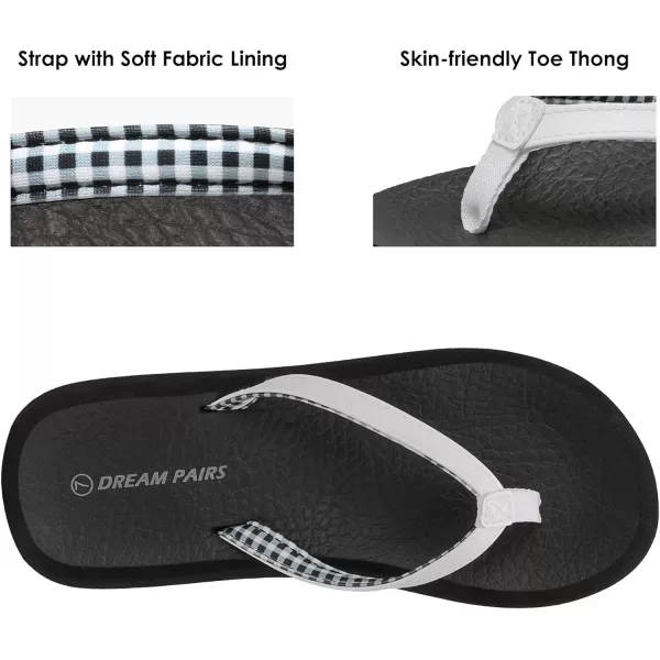imageDREAM PAIRS Womens Arch Support Flip Flops Comfortable Soft Cushion Summer Beach Thong SandalsWhiteBlack