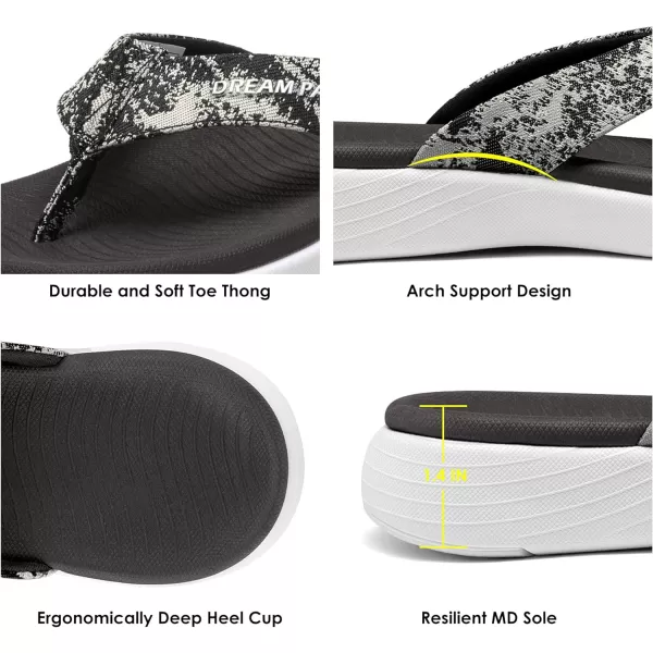imageDREAM PAIRS Womens Arch Support Flip Flops Comfortable Soft Cushion Thong Sandals Casual Indoor Outdoor Walking Beach Summer ShoesBlack