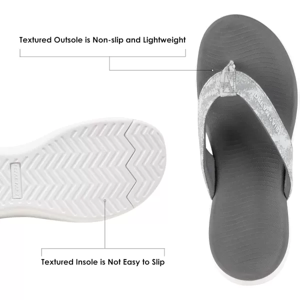 imageDREAM PAIRS Womens Arch Support Flip Flops Comfortable Soft Cushion Thong Sandals Casual Indoor Outdoor Walking Beach Summer ShoesDark Grey