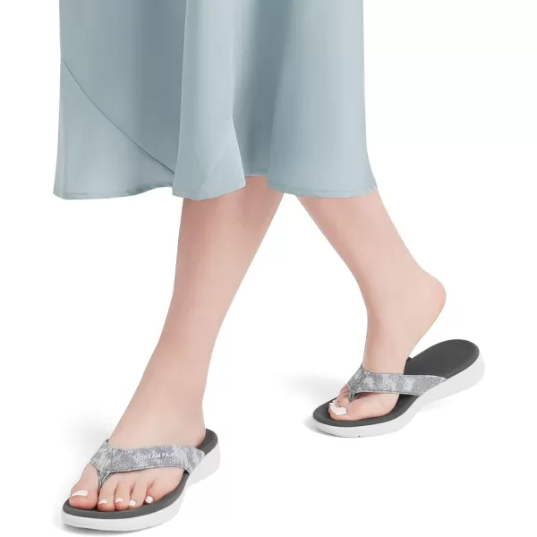 imageDREAM PAIRS Womens Arch Support Flip Flops Comfortable Soft Cushion Thong Sandals Casual Indoor Outdoor Walking Beach Summer ShoesDark Grey