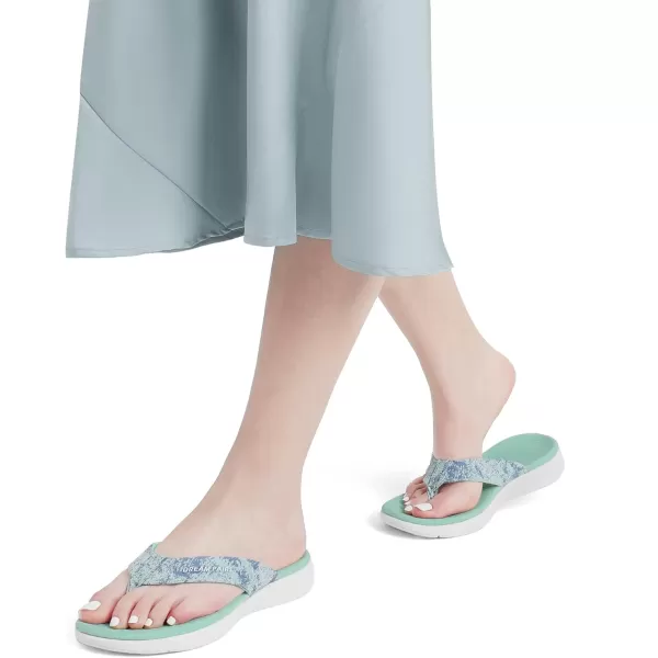 imageDREAM PAIRS Womens Arch Support Flip Flops Comfortable Soft Cushion Thong Sandals Casual Indoor Outdoor Walking Beach Summer ShoesMint Green