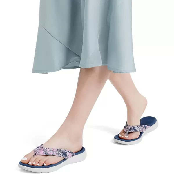 imageDREAM PAIRS Womens Arch Support Flip Flops Comfortable Soft Cushion Thong Sandals Casual Indoor Outdoor Walking Beach Summer ShoesNavy Blue