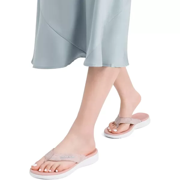 imageDREAM PAIRS Womens Arch Support Flip Flops Comfortable Soft Cushion Thong Sandals Casual Indoor Outdoor Walking Beach Summer ShoesPink