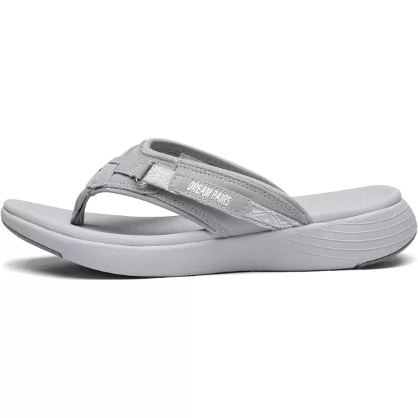 imageDREAM PAIRS Womens Arch Support Flip Flops Comfortable Thong SandalsGrey