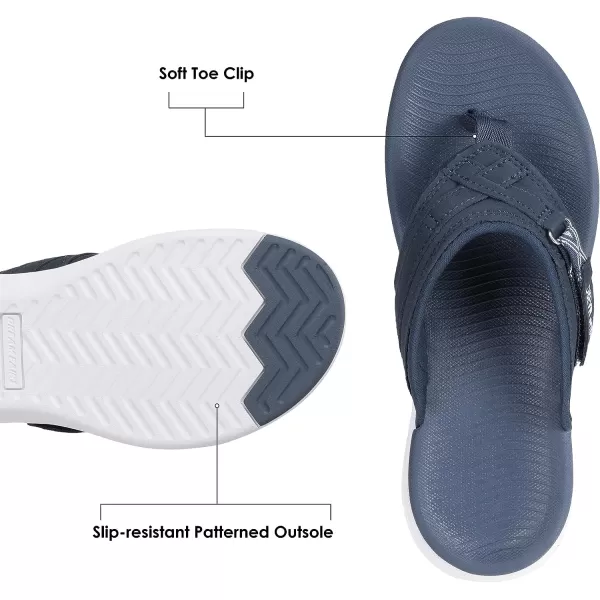 imageDREAM PAIRS Womens Arch Support Flip Flops Comfortable Thong SandalsNavy