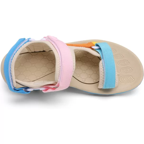 imageDREAM PAIRS Womens Arch Support Hiking Sandals Sport Outdoor Athletic Comfortable Summer Beach Water SandalsRainbow
